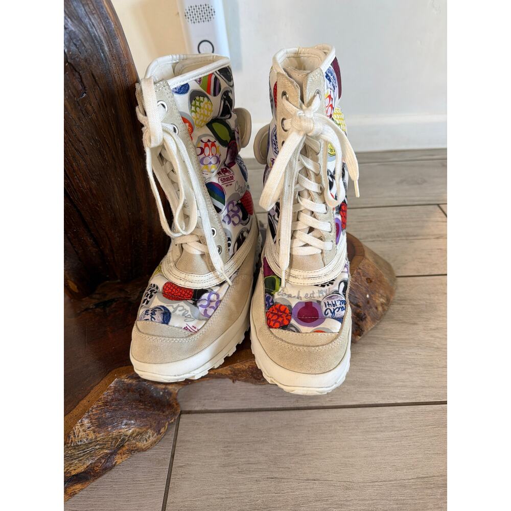 Coach Dorean Whit Multi Logo Snow Boots